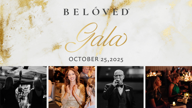 Beloved Gala 2025 blog banner with images of Akiane, Lew, and Gala participants