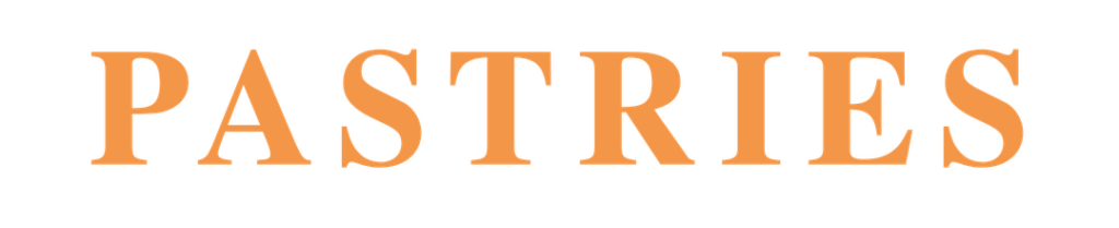 yellow background with orange text beloved cafe pastries menu