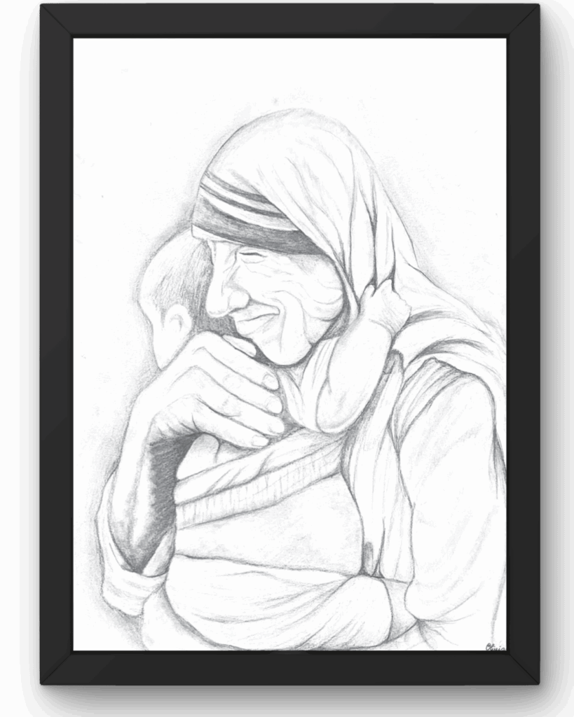 third place art of woman embracing a baby in pencil for faith academy art competition with beloved gallery