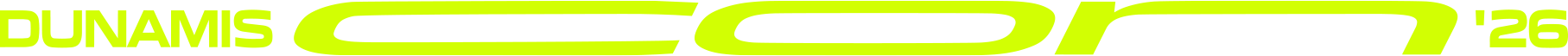 Bright yellow text on a white background reads CUNANHS CON 26 in a bold, oversized, and modern typeface, with some letters stretched vertically and horizontally.